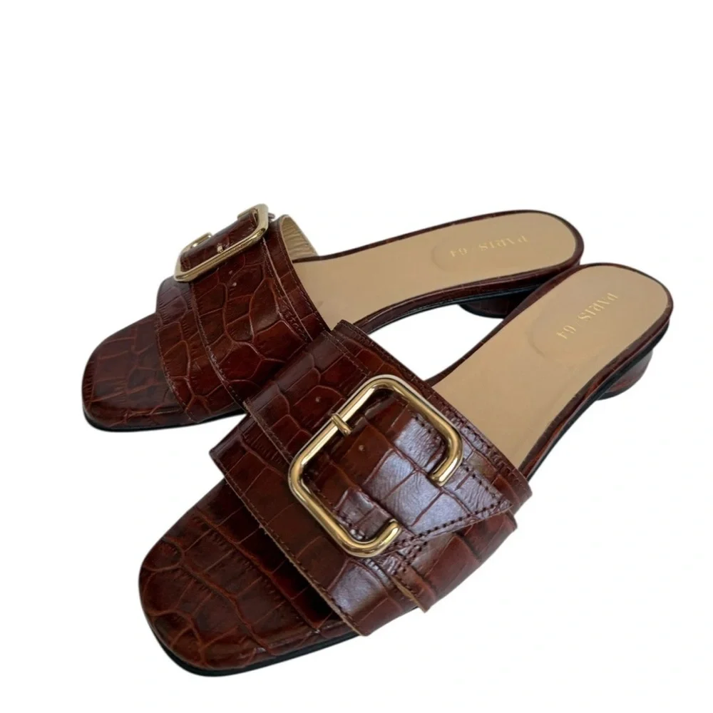 Paris 64 Brown Leather Sandals Sz US 8 Spain - Picture 3 of 7
